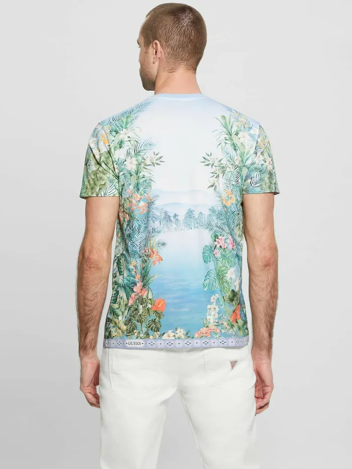 TShirts and Tanks Eco Paradise Tiger Tee Pure White Multi GUESS Men