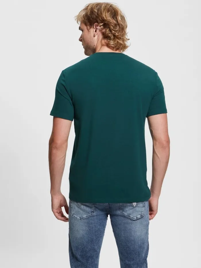 TShirts and Tanks Eco Triangle Crewneck Tee Dark Jade 8211 GUESS Men TShirts and Tanks Eco Triangle Crewneck Tee Dark Jade 8211 GUESS Men