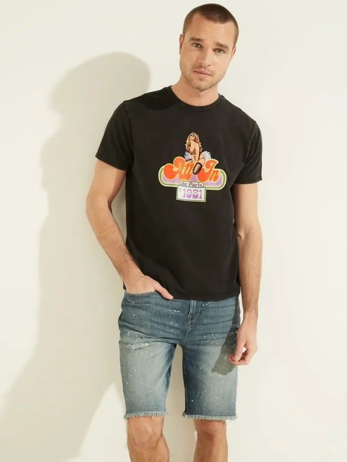TShirts and Tanks GUESS Men All In Tee Jet Black Multi