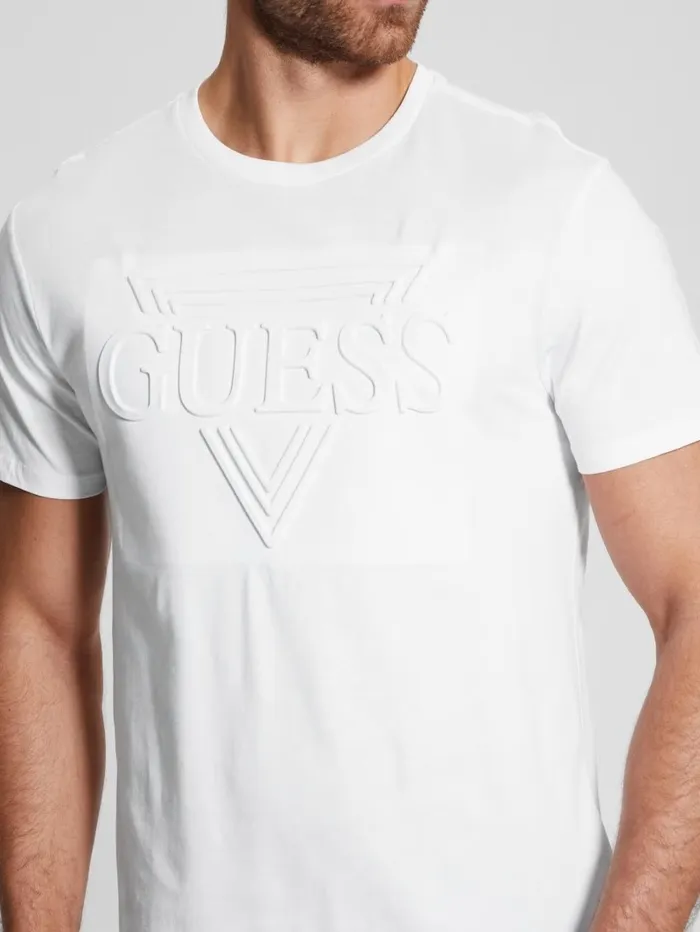 TShirts and Tanks GUESS Men Eco Embossed Logo Tee Pure White