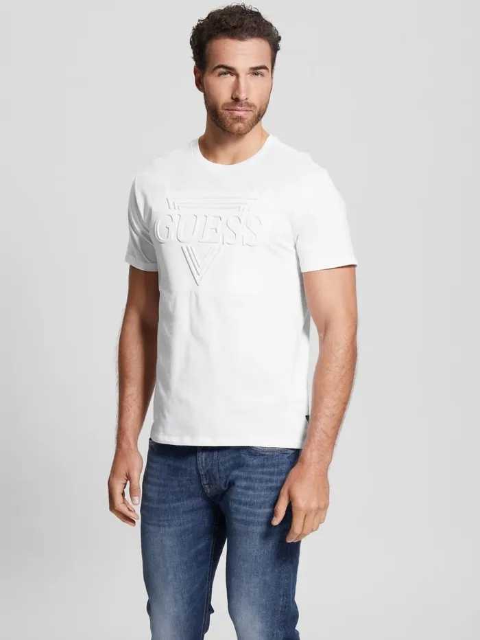 TShirts and Tanks GUESS Men Eco Embossed Logo Tee Pure White