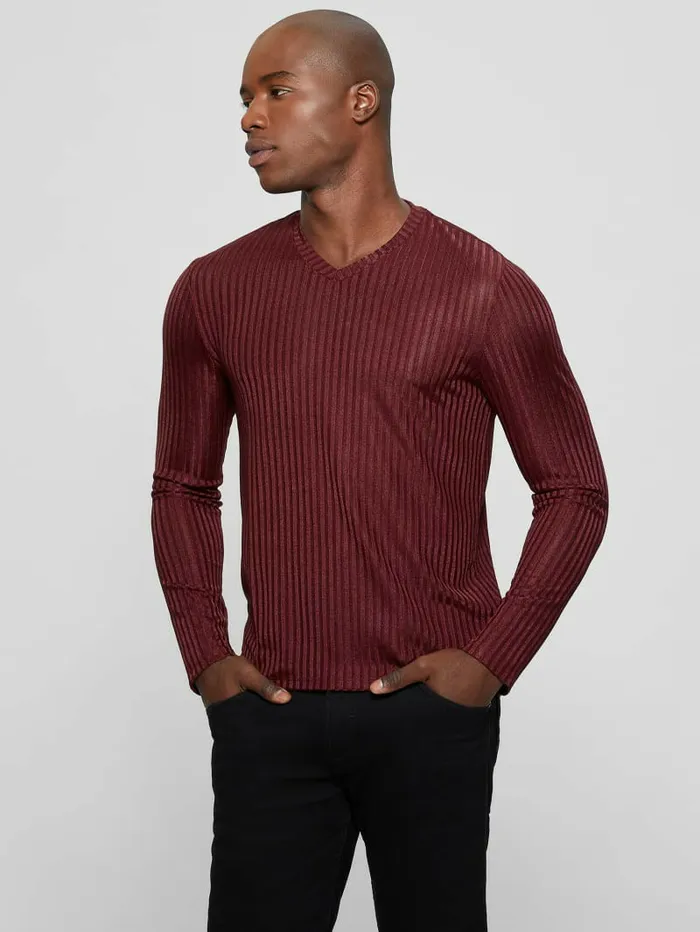 TShirts and Tanks GUESS Men Warehouse VNeck Knit Tee Red Noir TShirts and Tanks GUESS Men Warehouse VNeck Knit Tee Red Noir