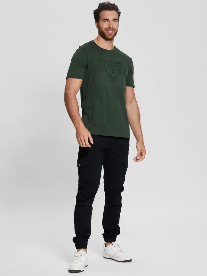 TShirts and Tanks Men GUESS Eco Embossed Logo Tee Jungle Greens