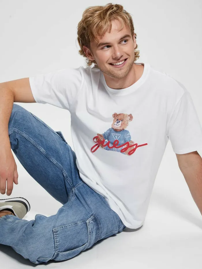 TShirts and Tanks Men Logo Bear Tee Pure White GUESS TShirts and Tanks Men Logo Bear Tee Pure White GUESS