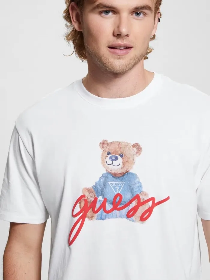 TShirts and Tanks Men Logo Bear Tee Pure White GUESS TShirts and Tanks Men Logo Bear Tee Pure White GUESS