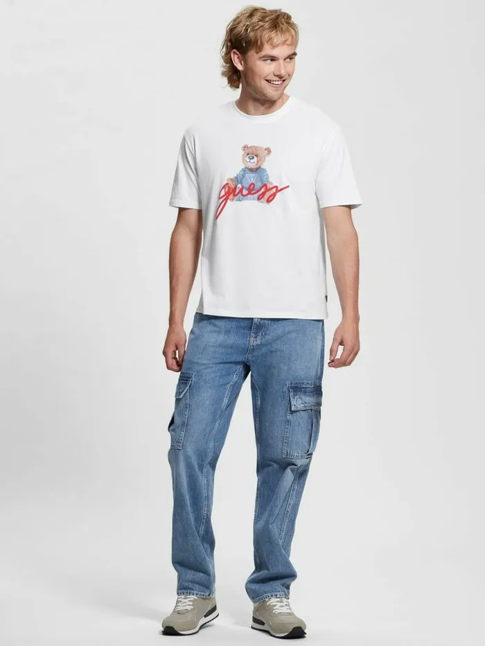 TShirts and Tanks Men Logo Bear Tee Pure White GUESS TShirts and Tanks Men Logo Bear Tee Pure White GUESS