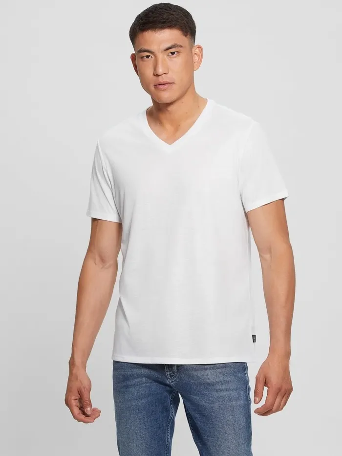 TShirts and Tanks Men Mason Yoke VNeck Tee Pure White GUESS