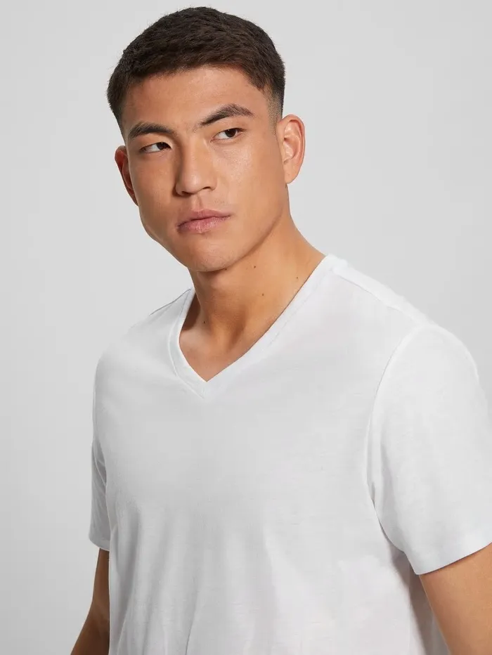 TShirts and Tanks Men Mason Yoke VNeck Tee Pure White GUESS