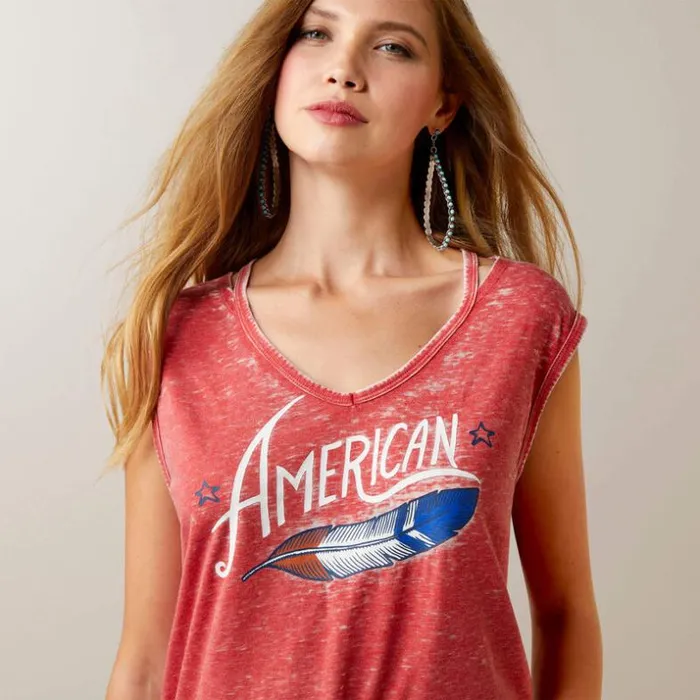 TShirts and Tops Women Ariat All American Tank Equestrian Red TShirts and Tops Women Ariat All American Tank Equestrian Red