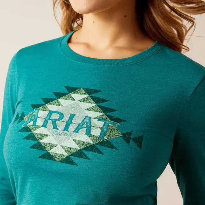 TShirts and Tops Women Ariat Ariat Southwest Logo TShirt Teal Green Heather TShirts and Tops Women Ariat Ariat Southwest Logo TShirt Teal Green Heather