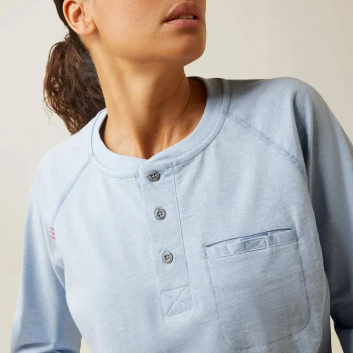 TShirts and Tops Women Ariat FR Air Henley Colony Blue Space Dye Heather TShirts and Tops Women Ariat FR Air Henley Colony Blue Space Dye Heather