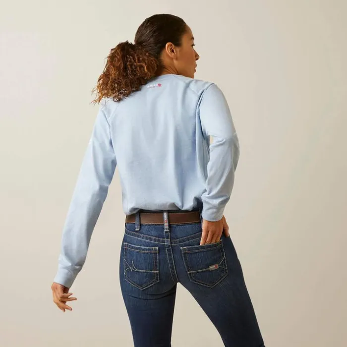 TShirts and Tops Women Ariat FR Air Henley Colony Blue Space Dye Heather TShirts and Tops Women Ariat FR Air Henley Colony Blue Space Dye Heather