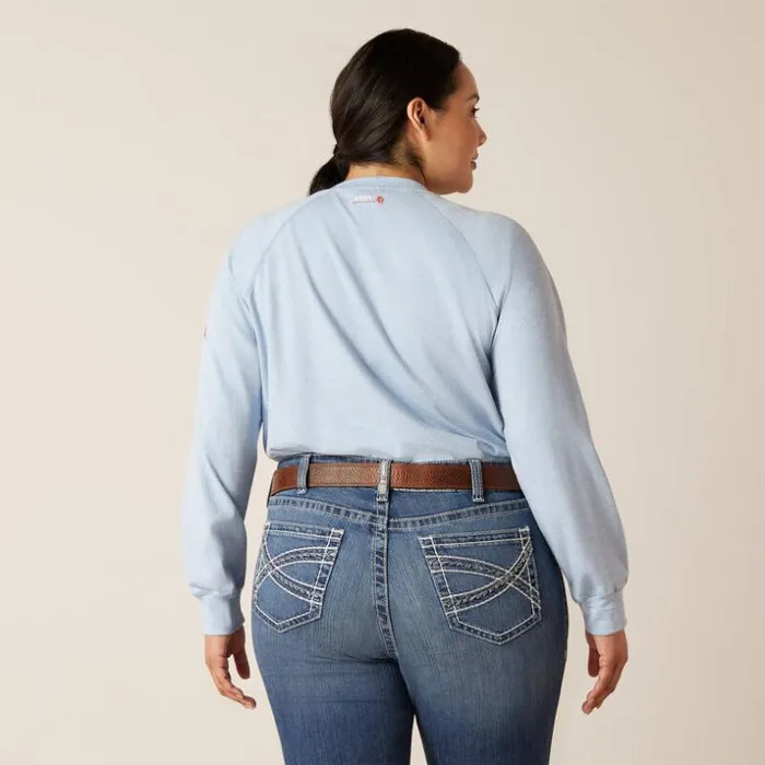 TShirts and Tops Women Ariat FR Air Henley Colony Blue Space Dye Heather TShirts and Tops Women Ariat FR Air Henley Colony Blue Space Dye Heather