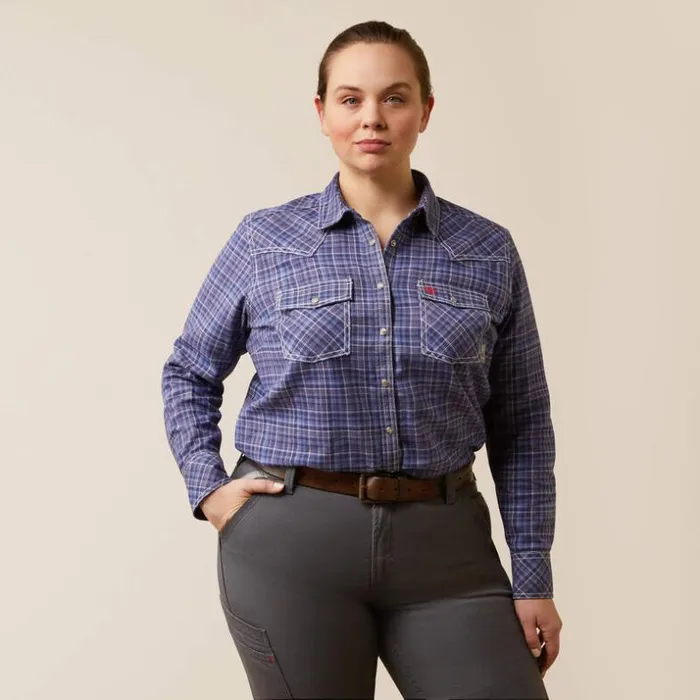 TShirts and Tops Women Ariat FR Tillie Snap Work Shirt Colony Blue Plaid TShirts and Tops Women Ariat FR Tillie Snap Work Shirt Colony Blue Plaid