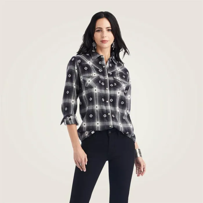 TShirts and Tops Women Ariat REAL Thunderstorm Shirt Thunderstorm Plaid Dobby Flann TShirts and Tops Women Ariat REAL Thunderstorm Shirt Thunderstorm Plaid Dobby Flann