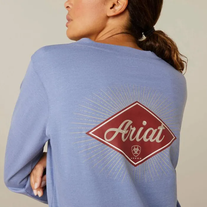 TShirts and Tops Women Ariat Rebar Cotton Strong Diamond Colony Blue Heather TShirts and Tops Women Ariat Rebar Cotton Strong Diamond Colony Blue Heather