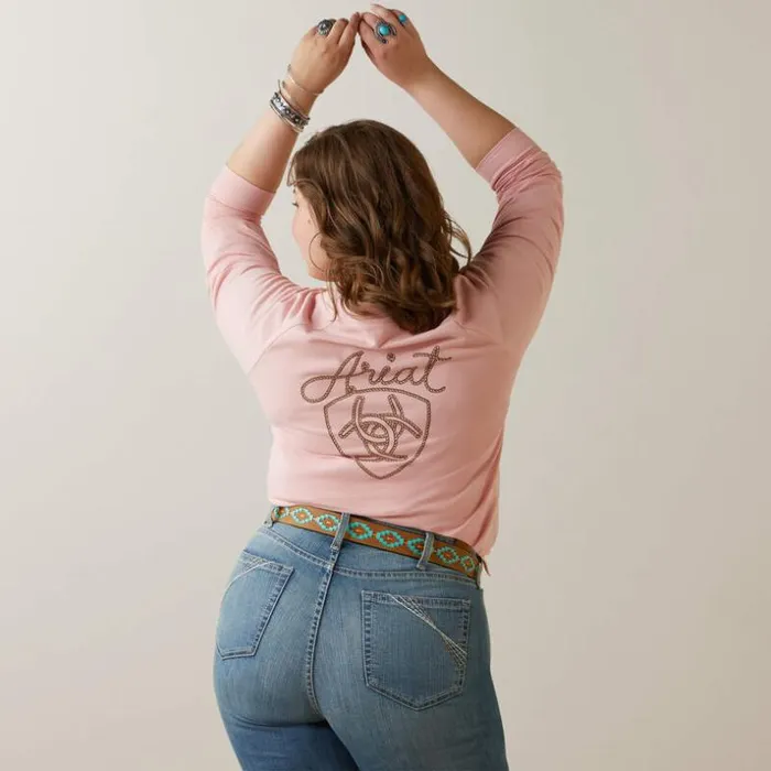 TShirts and Tops Women Ariat Ropey Shield Tee Coral Blush TShirts and Tops Women Ariat Ropey Shield Tee Coral Blush