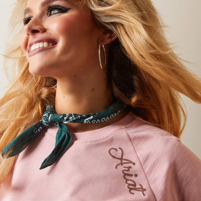 TShirts and Tops Women Ariat Ropey Shield Tee Coral Blush TShirts and Tops Women Ariat Ropey Shield Tee Coral Blush