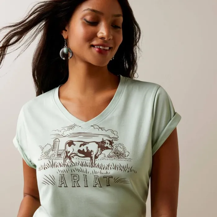 TShirts and Tops Women Ariat Serene Tee TShirt Frosty Green TShirts and Tops Women Ariat Serene Tee TShirt Frosty Green
