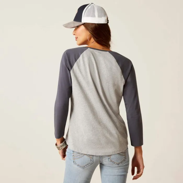 TShirts and Tops Women Ariat Split Neck Heather Grey TShirts and Tops Women Ariat Split Neck Heather Grey