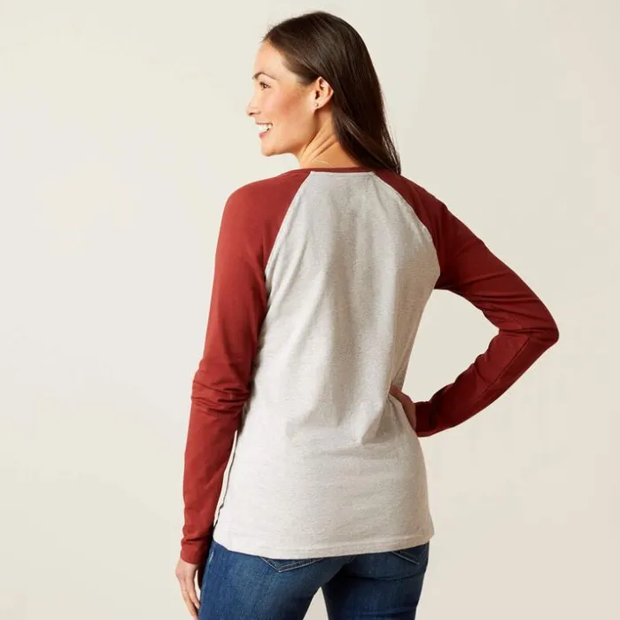 TShirts and Tops Women Ariat Stirrup Leather I TShirt Heather Greyfired Brick TShirts and Tops Women Ariat Stirrup Leather I TShirt Heather Greyfired Brick