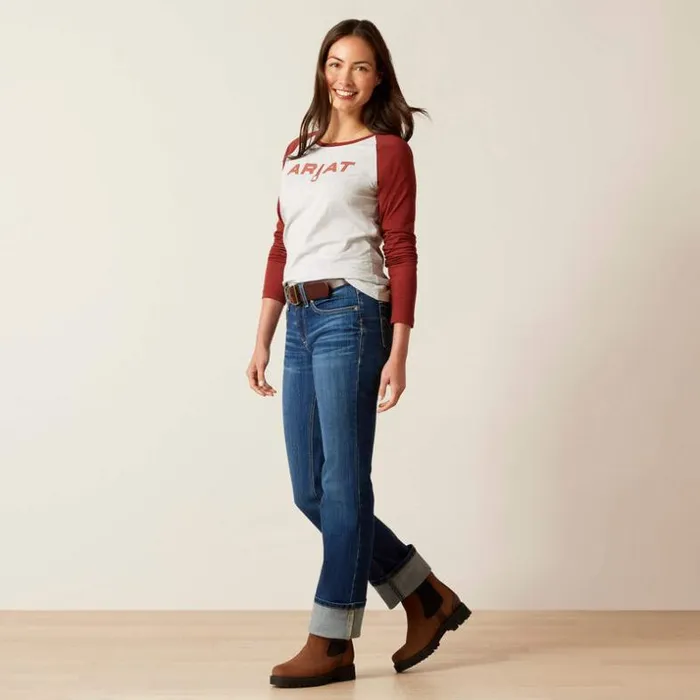 TShirts and Tops Women Ariat Stirrup Leather I TShirt Heather Greyfired Brick TShirts and Tops Women Ariat Stirrup Leather I TShirt Heather Greyfired Brick