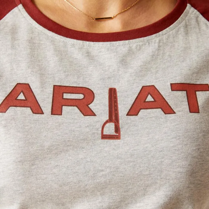 TShirts and Tops Women Ariat Stirrup Leather I TShirt Heather Greyfired Brick TShirts and Tops Women Ariat Stirrup Leather I TShirt Heather Greyfired Brick