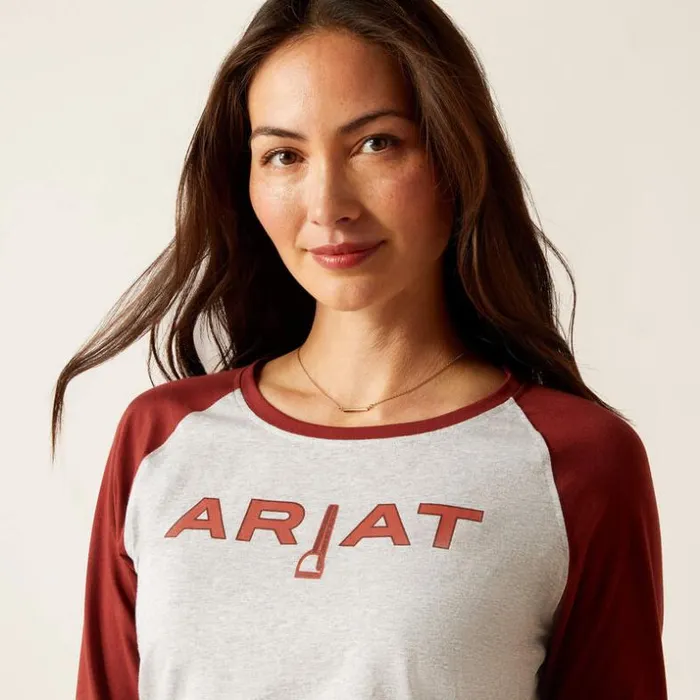 TShirts and Tops Women Ariat Stirrup Leather I TShirt Heather Greyfired Brick TShirts and Tops Women Ariat Stirrup Leather I TShirt Heather Greyfired Brick