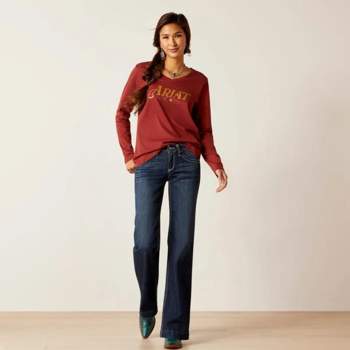 TShirts and Tops Women Ariat Vibrant Tee Fired Brick
