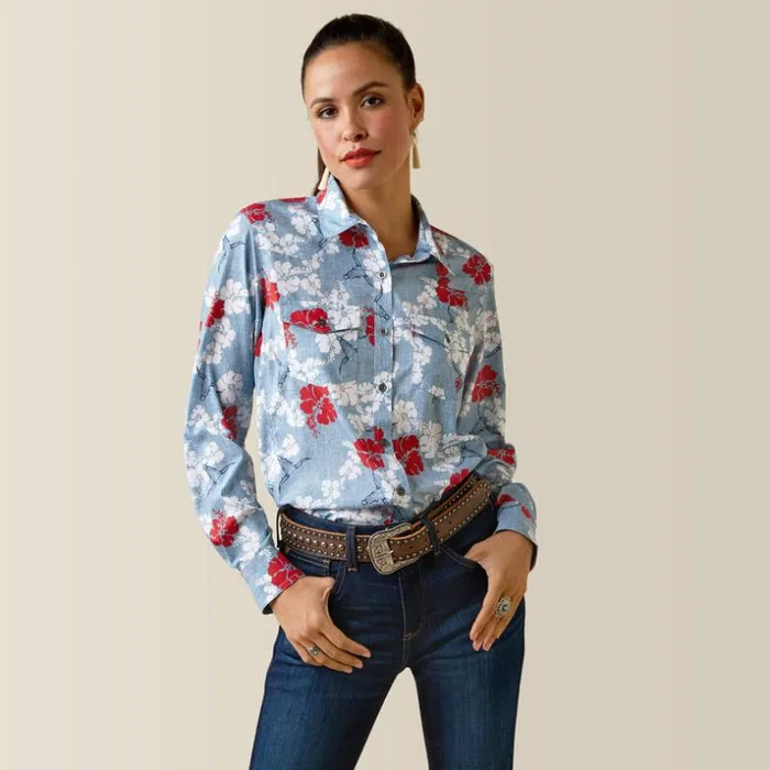 TShirts and Tops Women Ariat Western VentTEK Stretch Shirt Red White And Blue Pareau Prin TShirts and Tops Women Ariat Western VentTEK Stretch Shirt Red White And Blue Pareau Prin