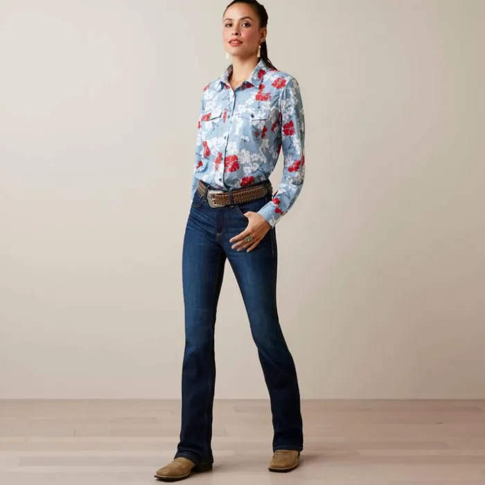 TShirts and Tops Women Ariat Western VentTEK Stretch Shirt Red White And Blue Pareau Prin TShirts and Tops Women Ariat Western VentTEK Stretch Shirt Red White And Blue Pareau Prin