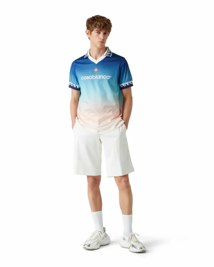 TShirts MenWomen Casablanca Paris Jacquard Gradient Football Shirt