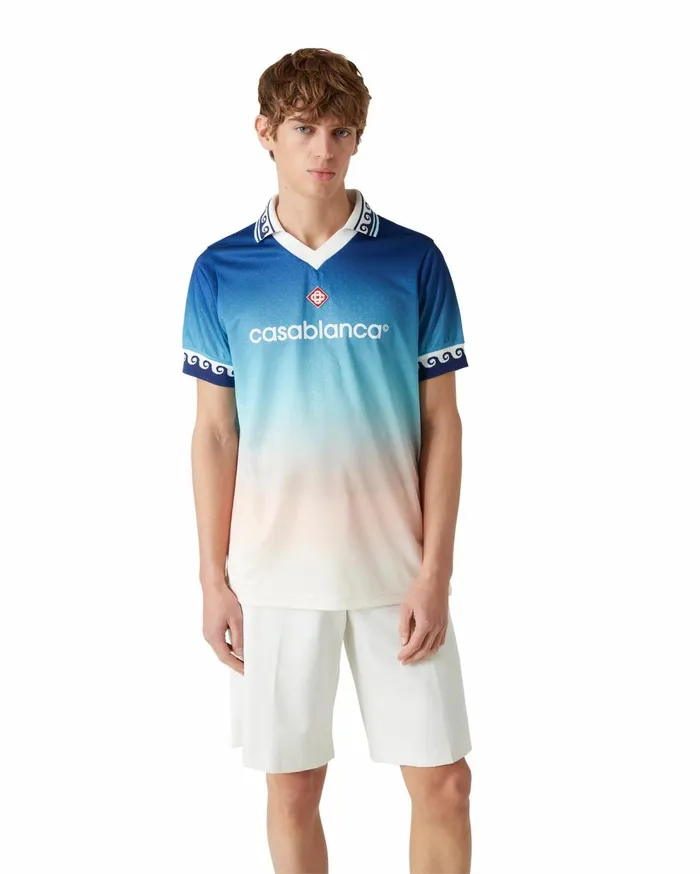 TShirts MenWomen Casablanca Paris Jacquard Gradient Football Shirt
