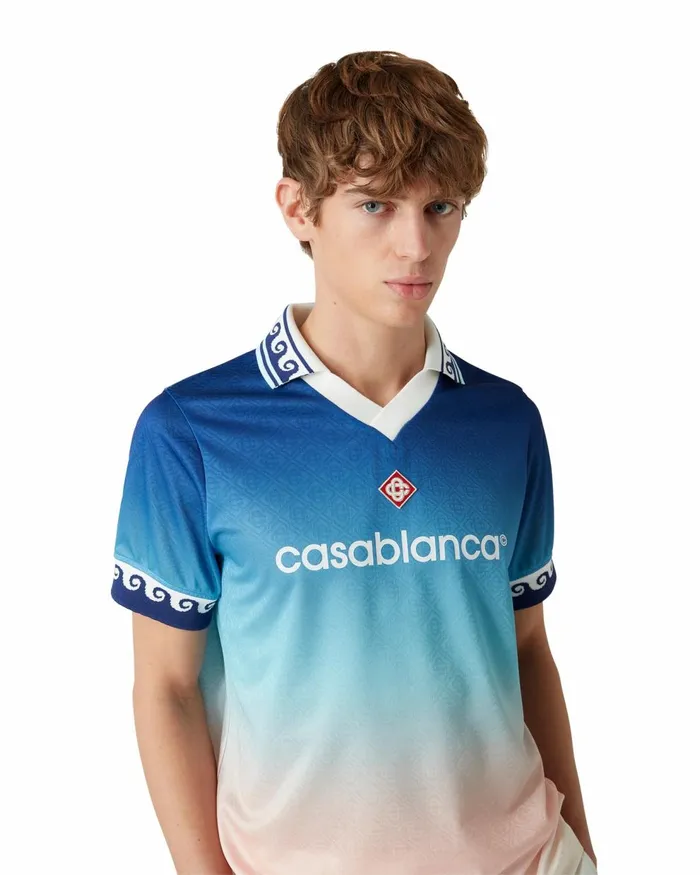 TShirts MenWomen Casablanca Paris Jacquard Gradient Football Shirt
