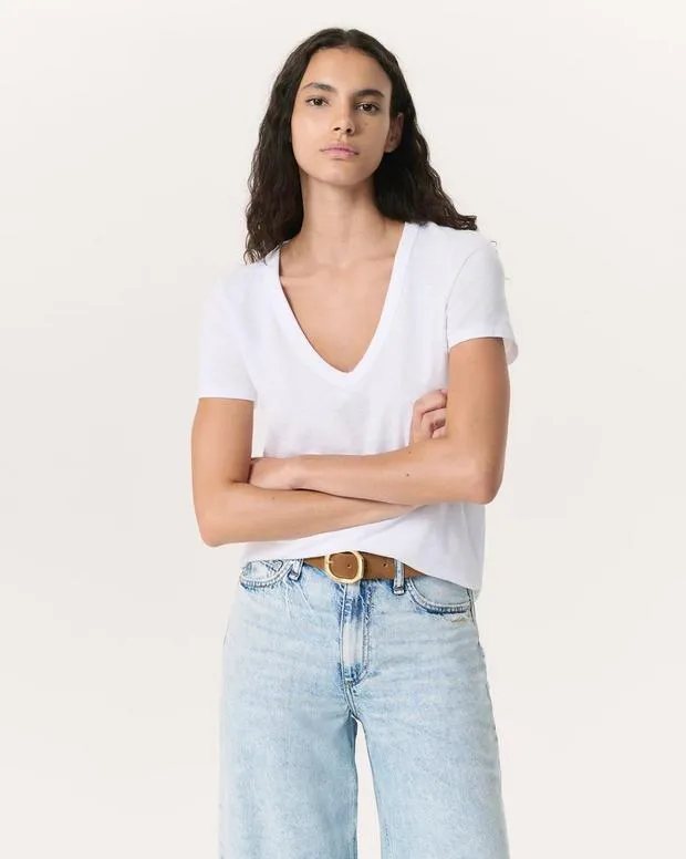 TShirts Women The Slub Vee BlackBright White rag and bone