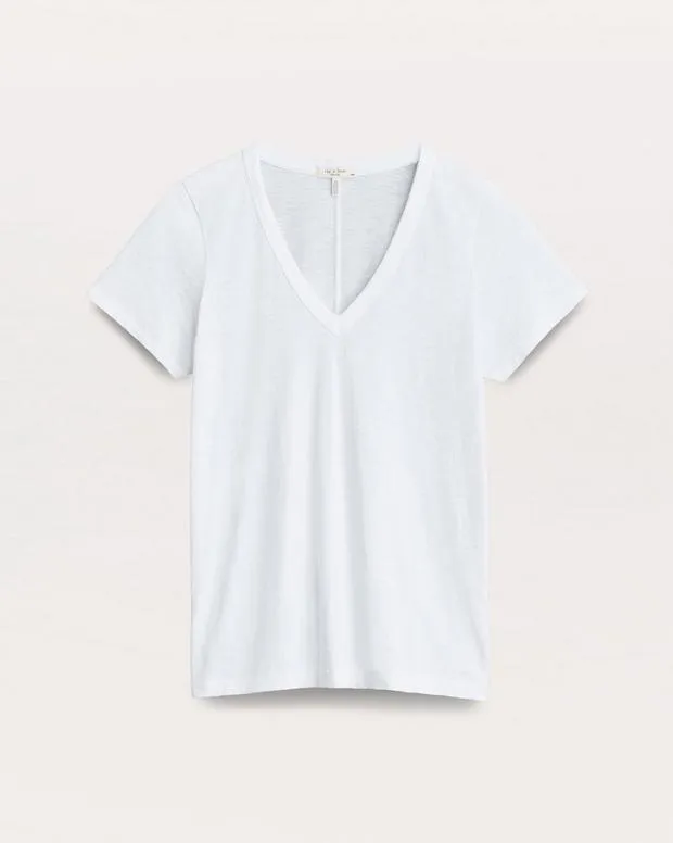 TShirts Women The Slub Vee BlackBright White rag and bone