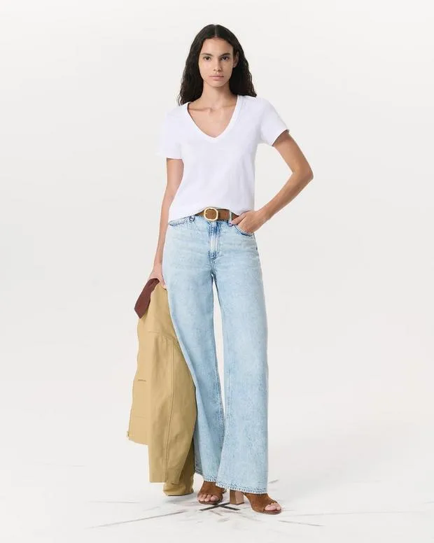 TShirts Women The Slub Vee BlackBright White rag and bone