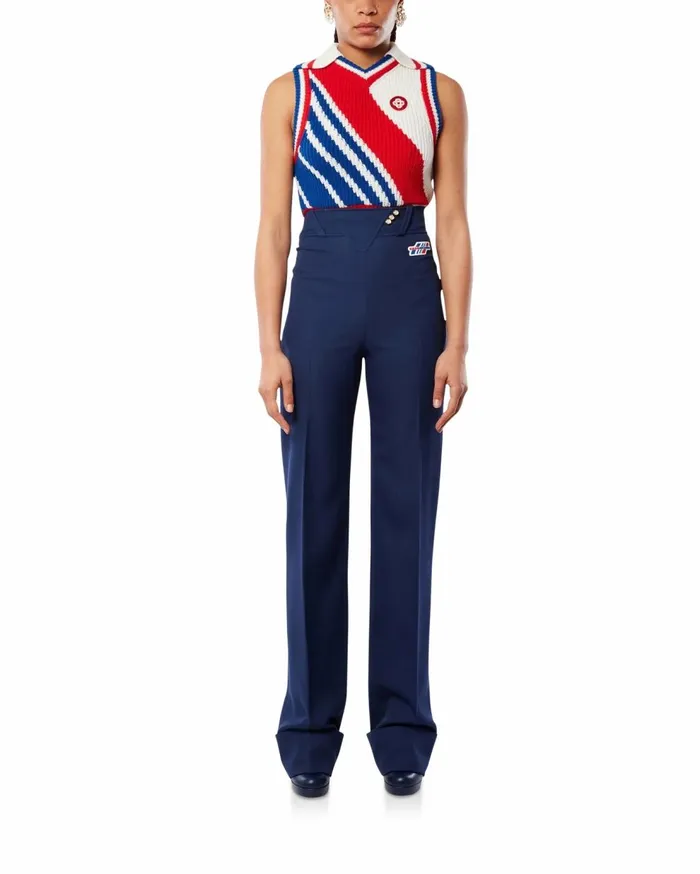 Tailoring Women Casablanca Paris Navy Waist Panel Trousers Tailoring Women Casablanca Paris Navy Waist Panel Trousers