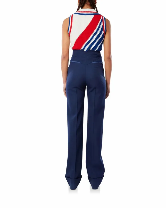 Tailoring Women Casablanca Paris Navy Waist Panel Trousers Tailoring Women Casablanca Paris Navy Waist Panel Trousers
