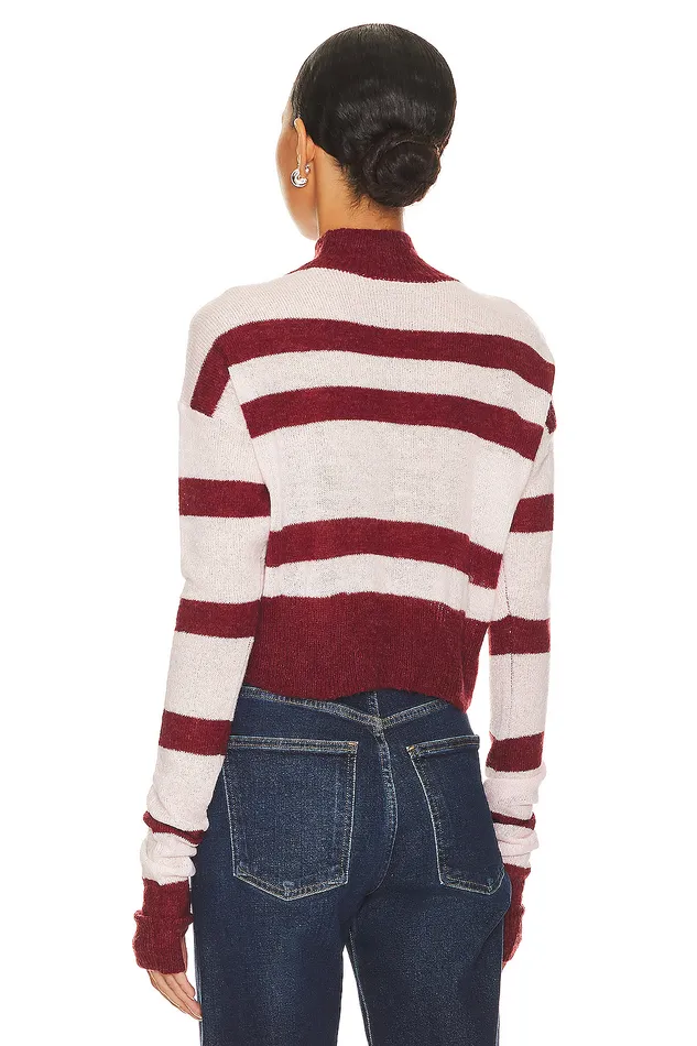 Tandice Striped Sweater Blush and Burgundy Women Lovers and Friends Sweaters and Knits Tandice Striped Sweater Blush and Burgundy Women Lovers and Friends Sweaters and Knits