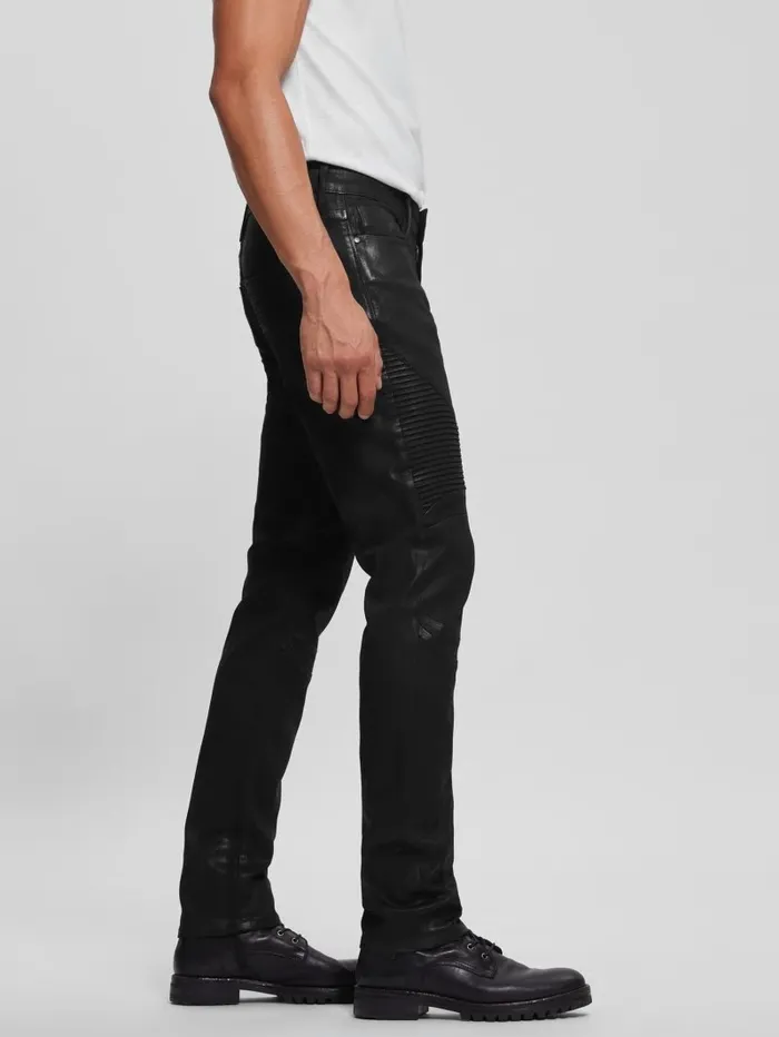 Tapered Moto Jeans Mechanical Black Wash Men Jeans and Denim GUESS Tapered Moto Jeans Mechanical Black Wash Men Jeans and Denim GUESS