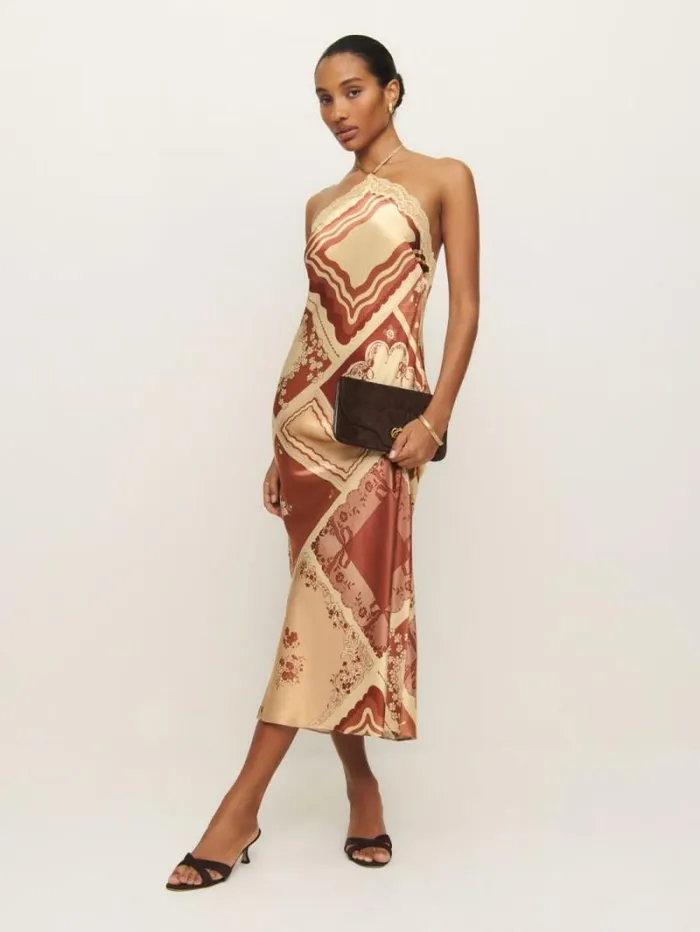The Reformation Aara Silk Dress Antique 8211 ClothingWeddings