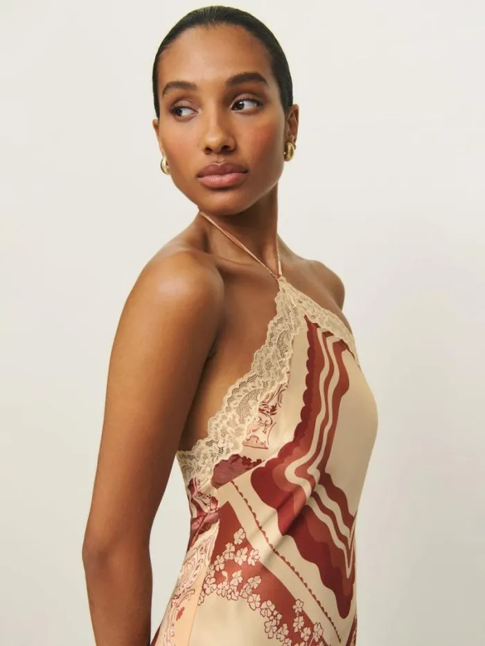 The Reformation Aara Silk Dress Antique 8211 ClothingWeddings