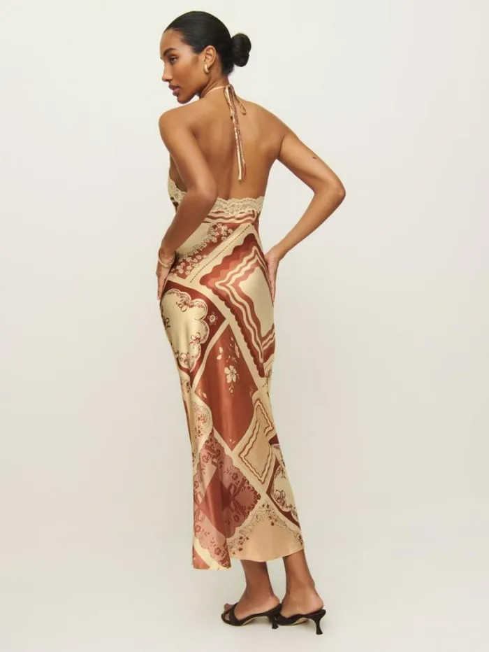 The Reformation Aara Silk Dress Antique 8211 ClothingWeddings