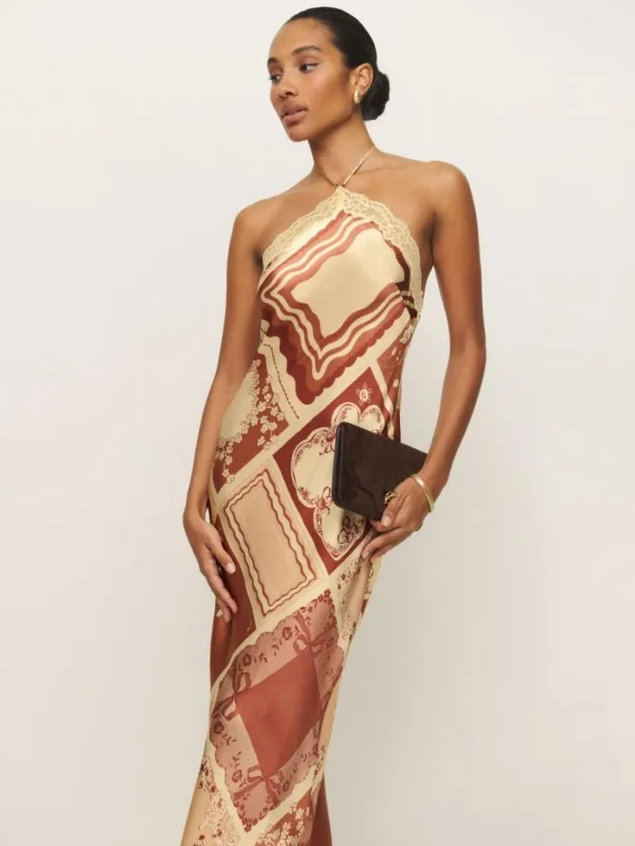 The Reformation Aara Silk Dress Antique 8211 ClothingWeddings