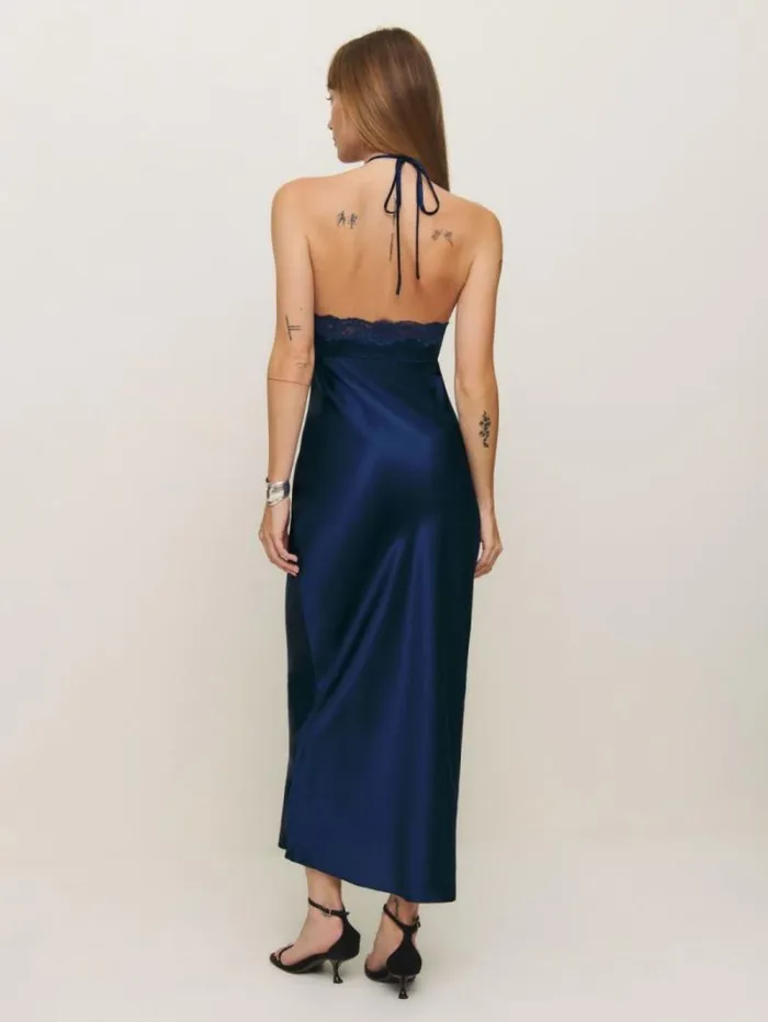 The Reformation Aara Silk Dress Danube 8211 ClothingWeddings