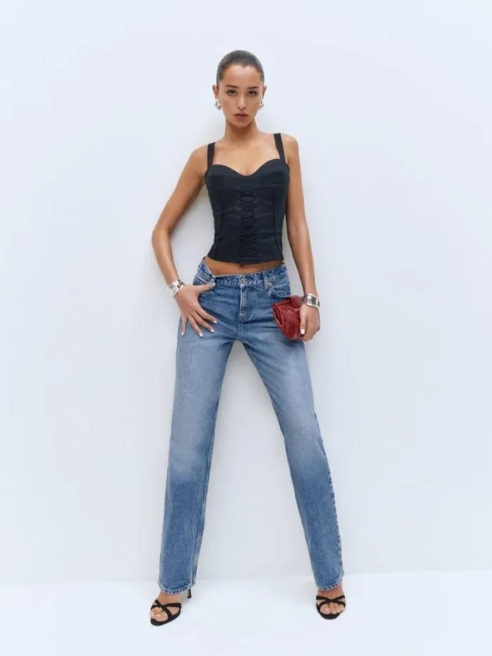 The Reformation Abby Low Rise Straight Jeans Colorado 8211 Clothing