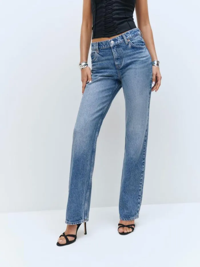 The Reformation Abby Low Rise Straight Jeans Colorado 8211 Clothing