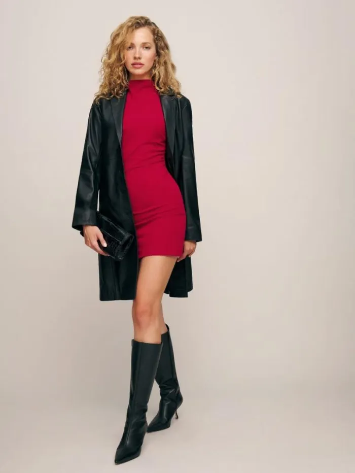 The Reformation Alden Knit Dress Cherry 8211 Clothing