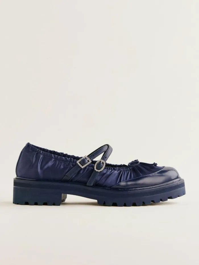 The Reformation Amy Ruched Loafer After Hours Satin 8211 Shoes